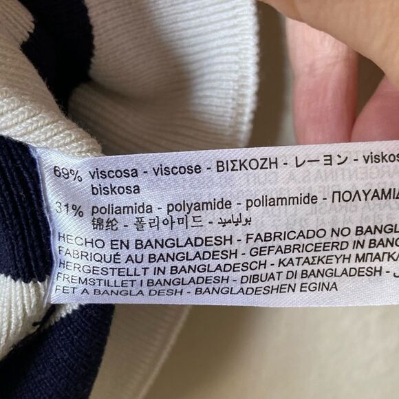 Zara Crop Blue Cream Top Knit Size S - Picture 7 of 8